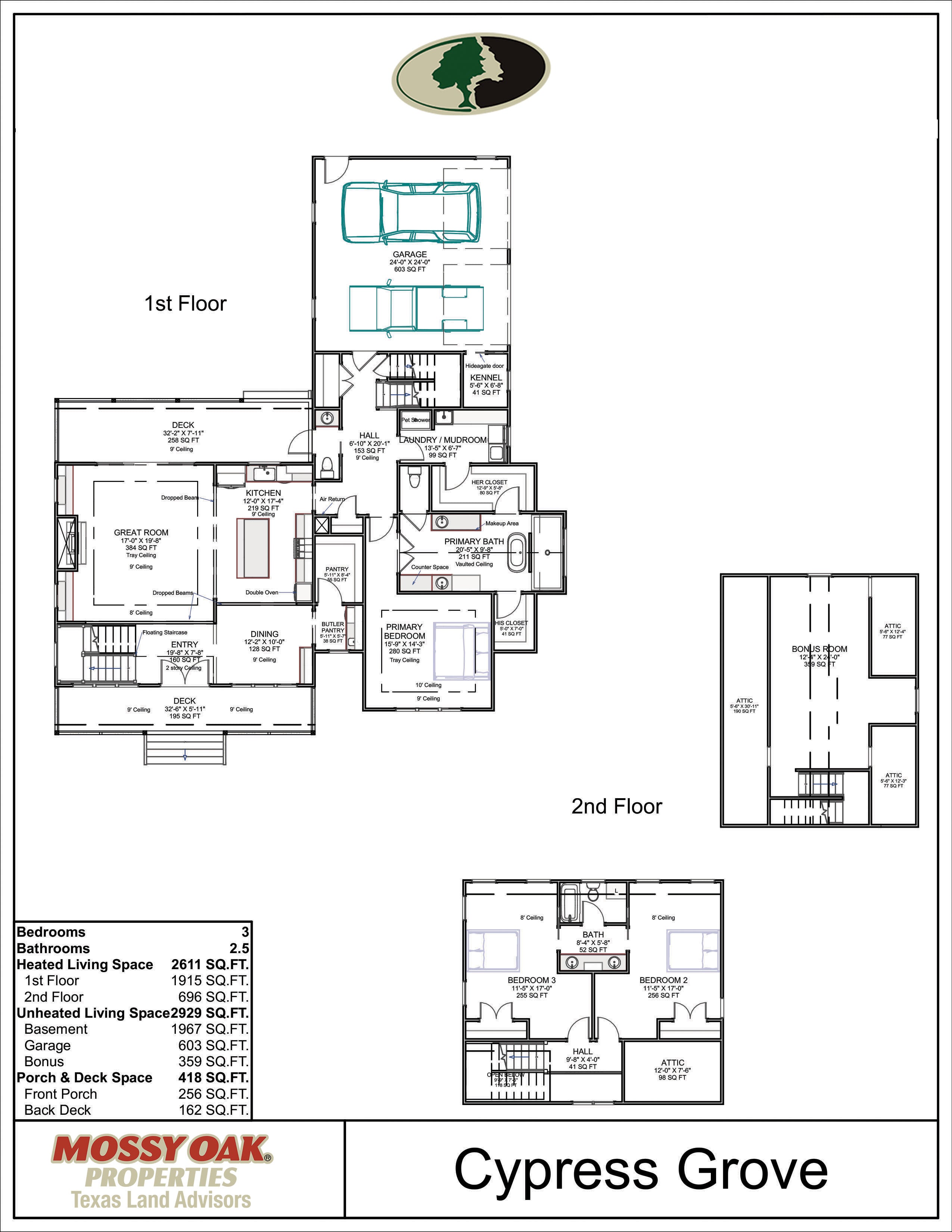 Floor Plan for Cypress Grove