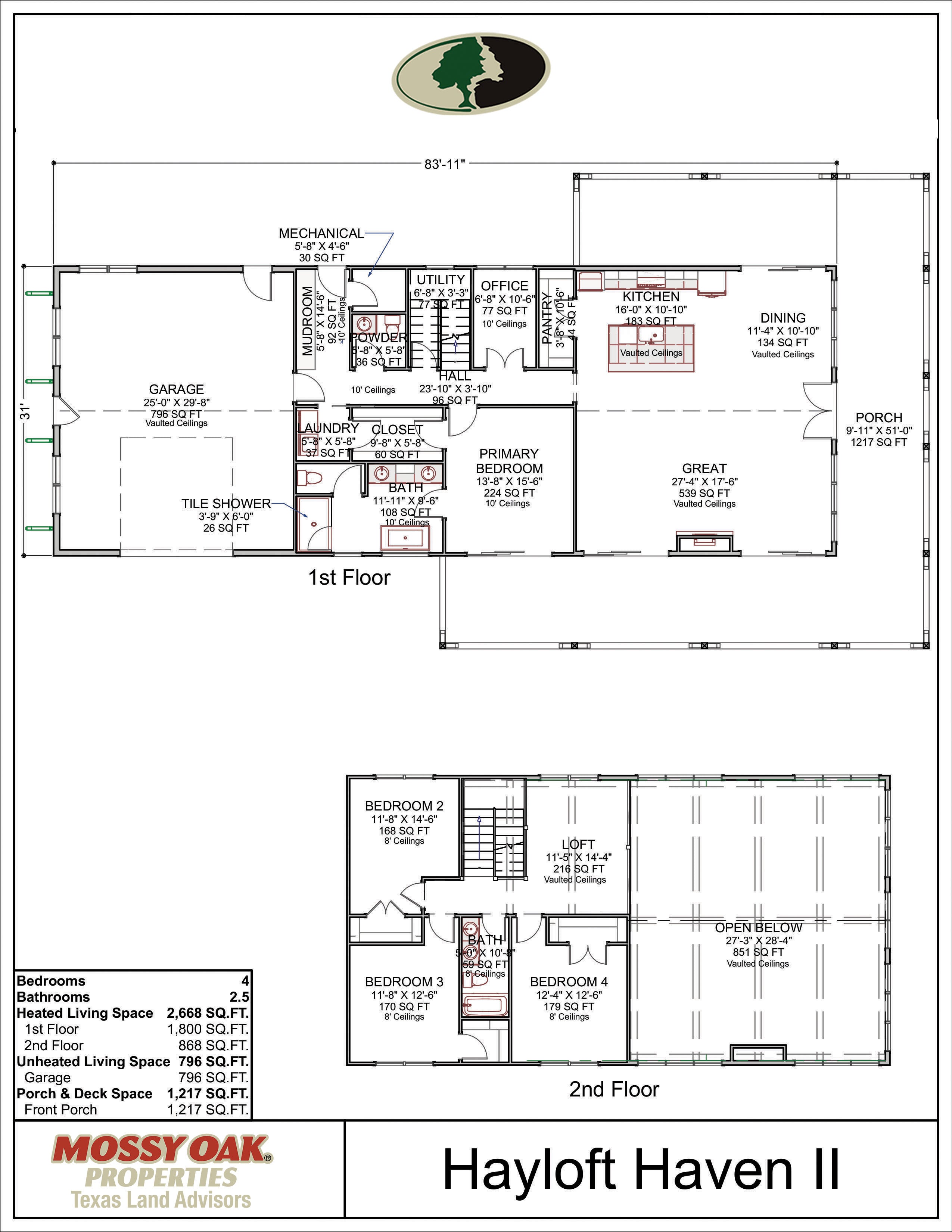 Floor Plan for Hayloft Haven II