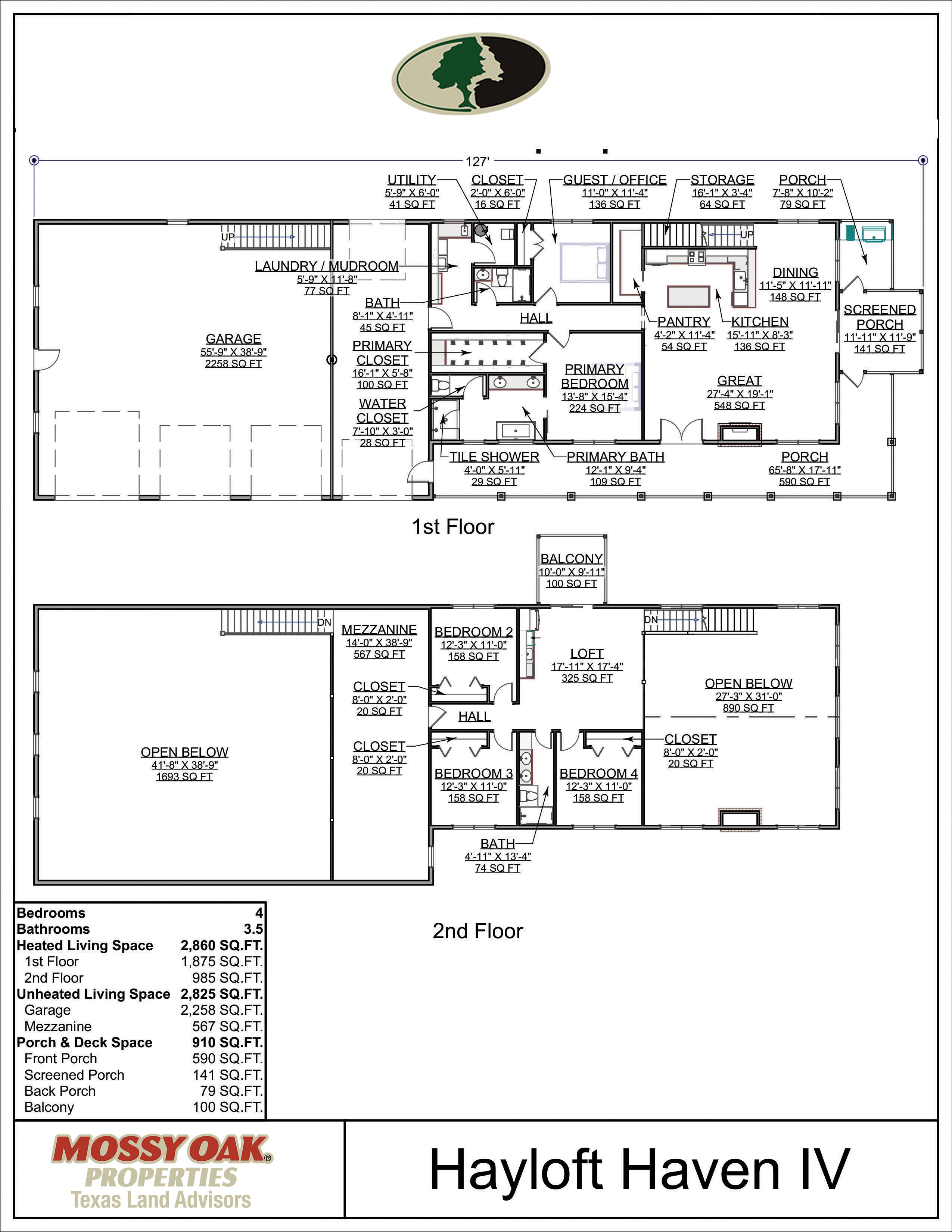 Floor Plan for Hayloft Haven IV