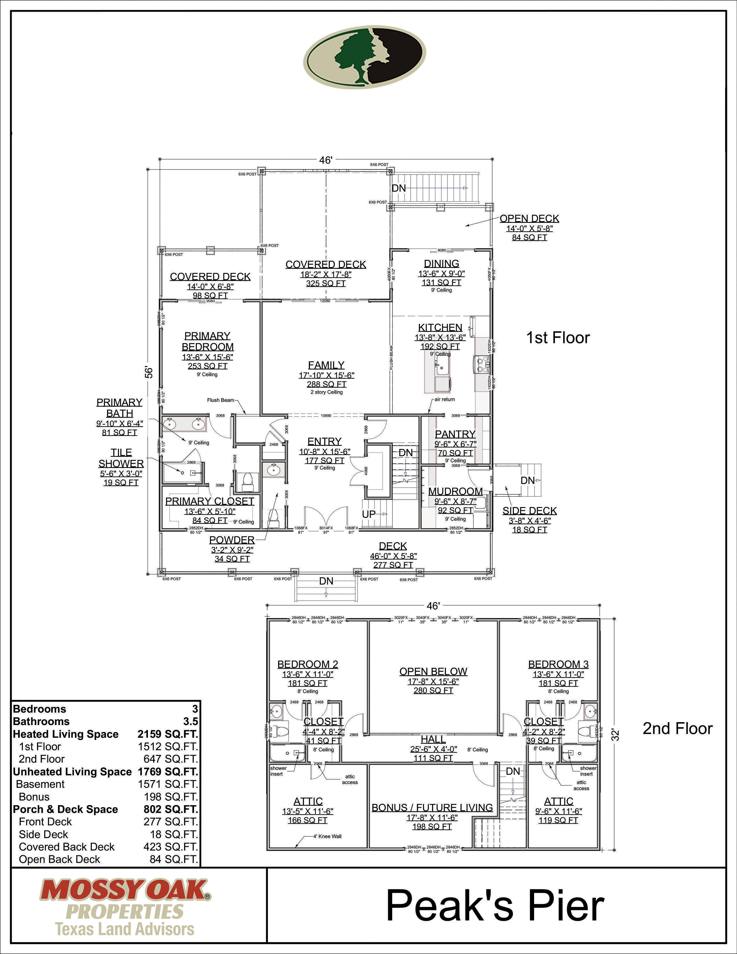 Floor Plan for Peak's Pier
