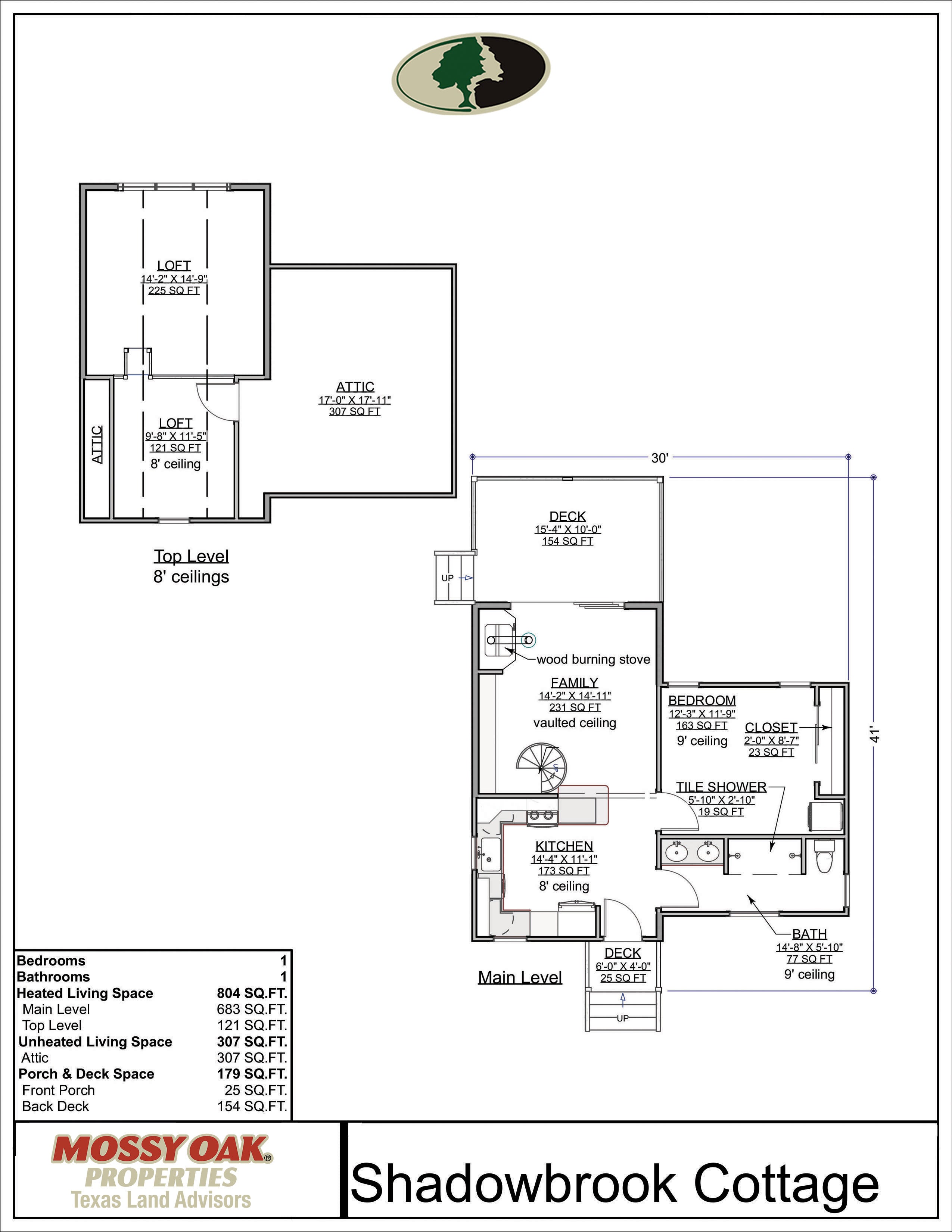 Floor Plan for Shadowbrook Cottage